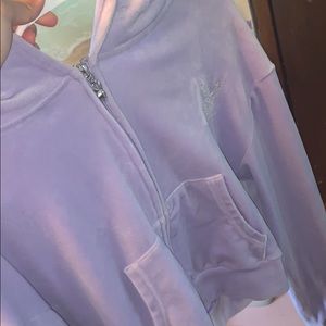 Purple playboy crop soft sweater